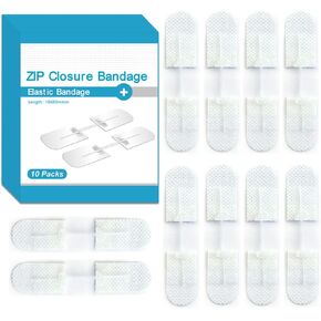 10PCS Wound Closure Strips, Butterfly Bandages Emergency Laceration Closure Kit Repair Wounds Without Stitches, Quick Clot Zip Stitch Wound Closures Device in Saudi Arabia