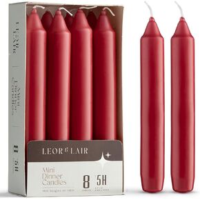 Leor & Lair Ivory Candlesticks – Pack of 8 Small Candle Sticks – 6 Inch Taper Candles with Cotton Wick – 5 Hour Burn Cream Taper Candles for Events, Holiday & Home Décor in Saudi Arabia