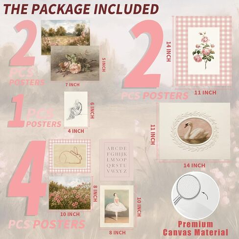 Vodefoad الوردي الحضانة جدار الفن مجموعة الرجعية طفلة الحضانة جدار ديكور لطيف غرفة الأطفال ديكور بجعة أرنب المناظر الطبيعية قماش اللوحة خمر الفتيات معرض الفن العتيقة الوردي الحضانة ملصق لغرفة نوم الأطفال، ديكور غرفة الحضانة- غير المؤطرة in Kuwait