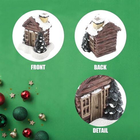Lovely Log Cabin Incense Burner, Mini Snowy Winter Chimney Cottage with 20 Handmade Cones, Ash Catcher for Home Decor, Aromatherapy Decor, Meditation and Yoga Space, Zen Aromatherapy Gift in Saudi Arabia