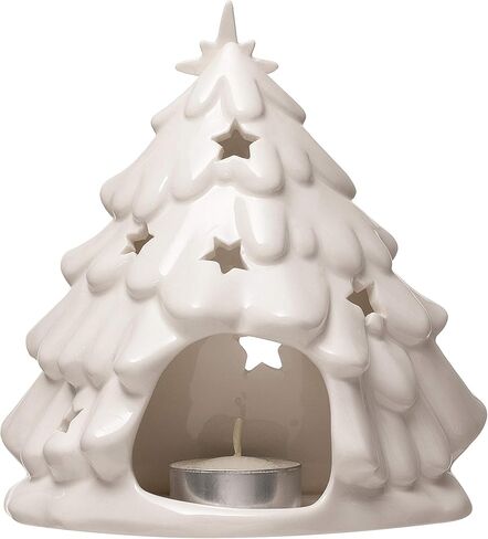 Creative Co-Op Stoneware Holy Family مع شجرة وقصاصات، أبيض in Saudi Arabia