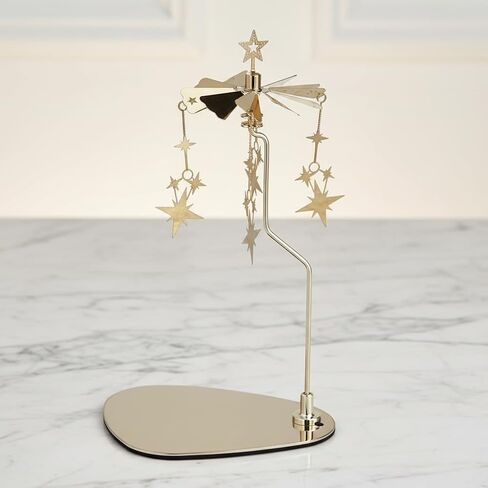 Garosa Candle Spinner Round Triangular Tray Rotating Candlestick Rotary Candle Holder Tea Light Romantic Revolving Spinning Candle Holder for Home Decoration Party Candlestick (Star) in Saudi Arabia