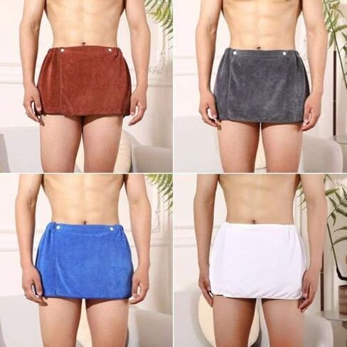 للكبار يمكن ارتداؤها قصيرة السباحة الجانب سبليت حمام حمام السراويل بيجامة مفتوحة منشفة حمام السراويل السراويل الرجال مثير السراويل (رمادي) in Saudi Arabia