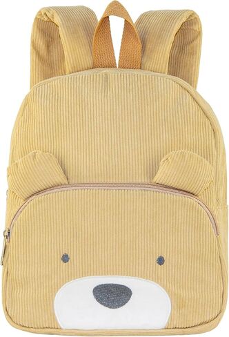 XINMAN Corduroy Toddler Backpack for Boys Girls 3-5, Cute Bear Animal Backpacks Preschool Kindergarten Backpack - Khaki in Saudi Arabia