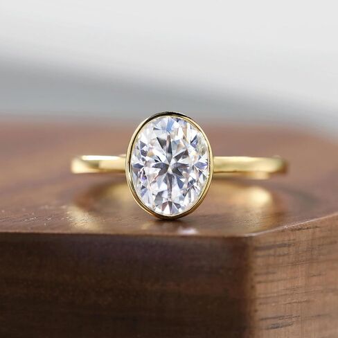 Dulin 1ct/2ct/3ct خاتم الخطوبة البيضاوي لها 14K الذهب مطلي الفضة الاسترليني مع مكعب زركونيا الحد الأدنى هدية الزفاف للزوجة وعد الذكرى السنوية لعيد الحب in Kuwait