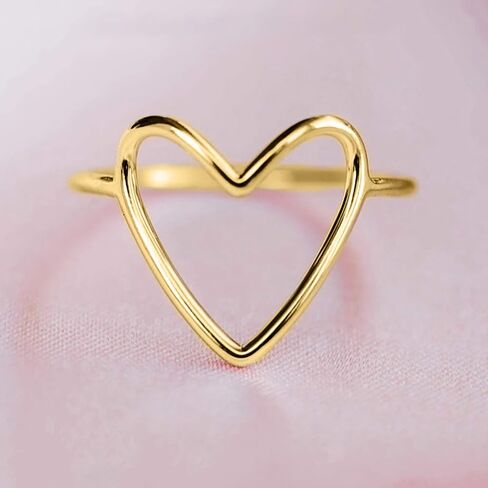 Hollow Heart Rings for Women Minimalist Fashion Accessories Wedding Jewelry in Saudi Arabia