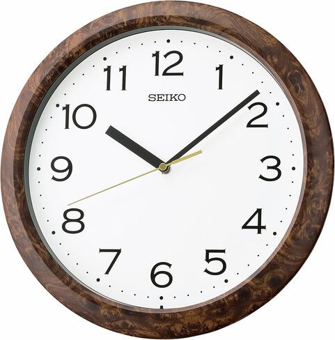 Seiko QHA014BLH Faux Wood Wall Clock, Brown, 13 Inch in Saudi Arabia