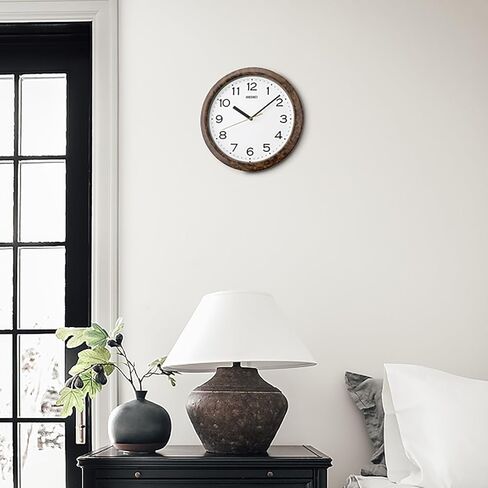 Seiko QHA014BLH Faux Wood Wall Clock, Brown, 13 Inch in Saudi Arabia