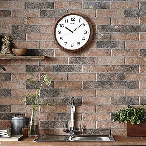 Seiko QHA014BLH Faux Wood Wall Clock, Brown, 13 Inch in Saudi Arabia