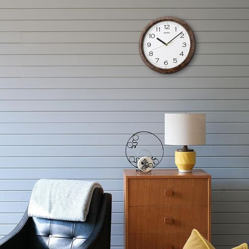 Seiko QHA014BLH Faux Wood Wall Clock, Brown, 13 Inch in Saudi Arabia