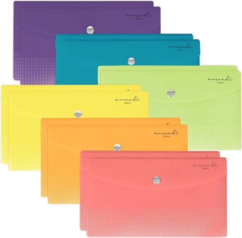 H4D Budget Envelopes for Cash System, Small Plastic Receipt Holder Organizer, Morandi Colors, 9x5 Inch, 12 Pack in Kuwait