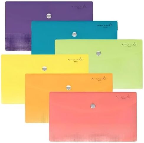 H4D Budget Envelopes for Cash System, Small Plastic Receipt Holder Organizer, Morandi Colors, 9x5 Inch, 12 Pack in Kuwait