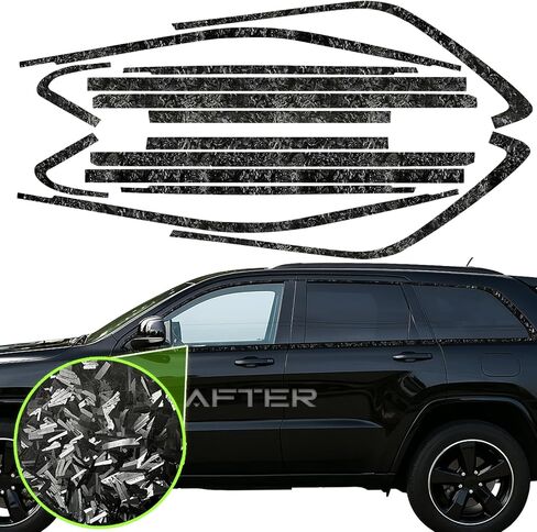 نافذة جانبية Chrome Delete Vinyl Wrap Proplay For For 2011-2021 Jeep Grand Cherokee مع تعتيم فيلم Gloss Black Kits Accessories in Kuwait