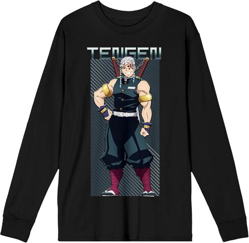 Demon Slayer Tengen Uzui Men's Black Crew Neck Shirt in Saudi Arabia