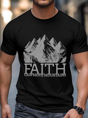 Men's T-Shirt,Short Sleeve Tee Shirt Casual Tops Mountain Forest Crew Neck T Shirts for Men in Saudi Arabia