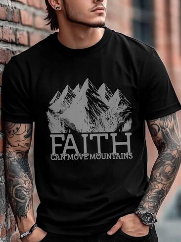 Men's T-Shirt,Short Sleeve Tee Shirt Casual Tops Mountain Forest Crew Neck T Shirts for Men in Saudi Arabia