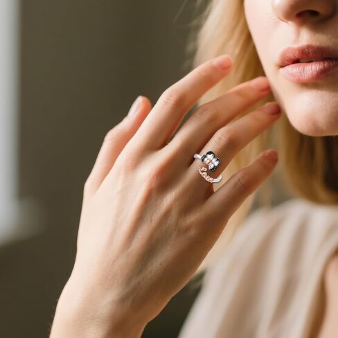 YAFEINI Penguin Ring S925 Sterling Silver Adjustable Couple Penguin Open Rings Love Penguins Jewelry Gifts for Women Mom Wife Couples Lovers in Saudi Arabia