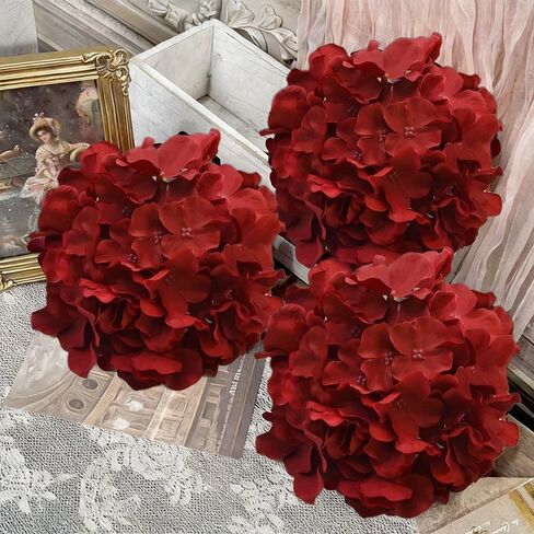 4PCS Simulated Hydrangea Flower Diameter 6.63 Inches Lollipop Hydrangea Flower Head Amazon Flower in Saudi Arabia