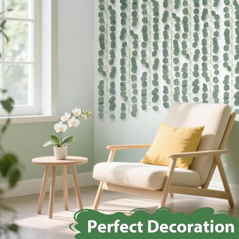 RAINFLOW Eucalyptus Garland for Table - 6PCS Faux Greenery Garland Green Garlands for Decoration Centerpiece Table Decorations Home Mantle Balcony Classroom Leaves Wall Wedding Room Decor 7.1FT in Saudi Arabia