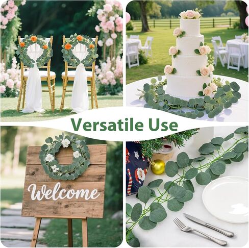 RAINFLOW Eucalyptus Garland for Table - 6PCS Faux Greenery Garland Green Garlands for Decoration Centerpiece Table Decorations Home Mantle Balcony Classroom Leaves Wall Wedding Room Decor 7.1FT in Saudi Arabia