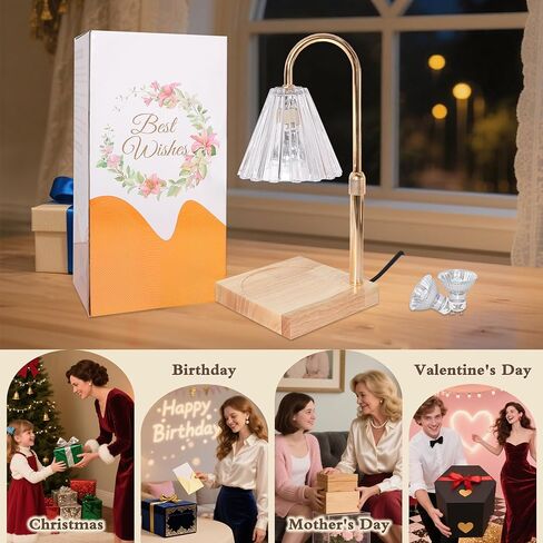 Immeiscent Candle Warmer Lamp with Timer Dimmable Adjustable Height Wax Melt Warmer for Jar Candles House Warming Gifts New Home Room Decor in Saudi Arabia
