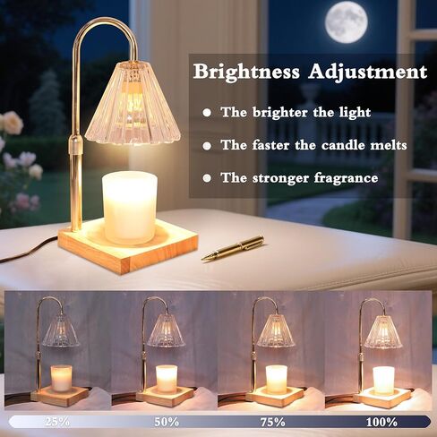 Immeiscent Candle Warmer Lamp with Timer Dimmable Adjustable Height Wax Melt Warmer for Jar Candles House Warming Gifts New Home Room Decor in Saudi Arabia