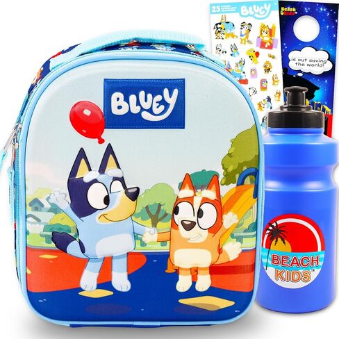 Bluey Lunch Box for Kids - Bundle with Insulated Lunch Bag Plus Water Bottle, Stickers, More | Bluey Lunchbox School Supplies Set in Saudi Arabia