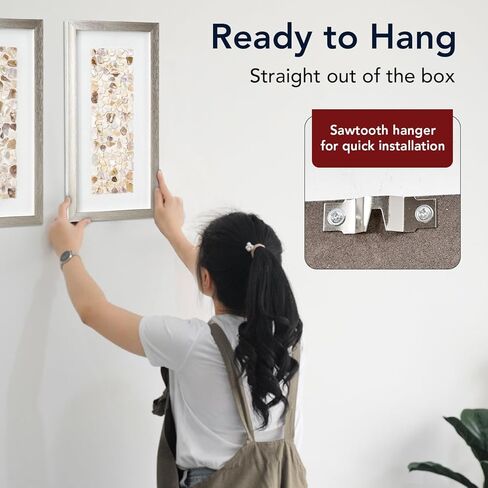 لوحة فنية جدارية مزخرفة ثلاثية الأبعاد من American Art Decor بإطار بلون الشمبانيا، مجموعة من قطعتين - لوحات عمودية باللونين العاجي والبيج، ديكور على شكل شاطئ بحري ساحلي، 8.75 بوصة × 17.75 بوصة in Saudi Arabia