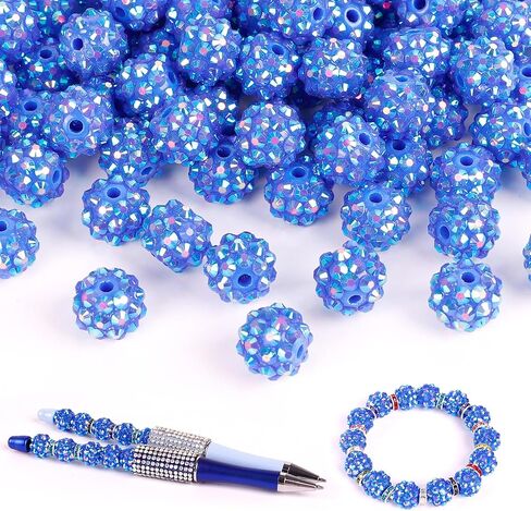 50 Rhinestone Beads and 200 Spacer Beads, Beads for Pens, Beads for Beadable Pens, Beads for Bracelets, Focal Beads in Kuwait