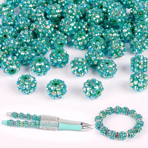 50 Rhinestone Beads and 200 Spacer Beads, Beads for Pens, Beads for Beadable Pens, Beads for Bracelets, Focal Beads in Kuwait