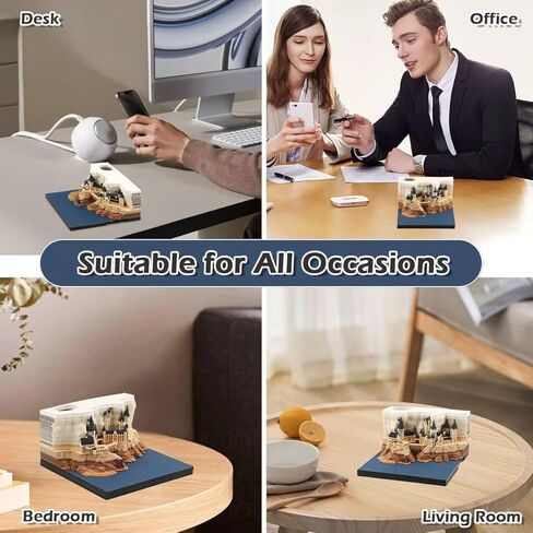 3D Memo Pads Calendar 2025 ، Magic Castle 3D DIY Memo Memo Pad with Lights ، Time Piece Calendar 2025 Tear Away Corving Diy Post Post Craft (Magic Castle) in Saudi Arabia