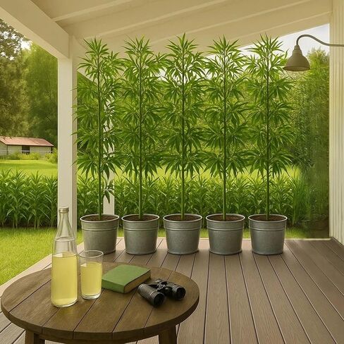 5ft 10 Pack Fake Bamboo, Artificial Bamboo Plants Outdoor, Tall Faux Bamboos Tree for Privacy Covers on Deck and Patio, Decoration for Garden, Yard, Office in Saudi Arabia