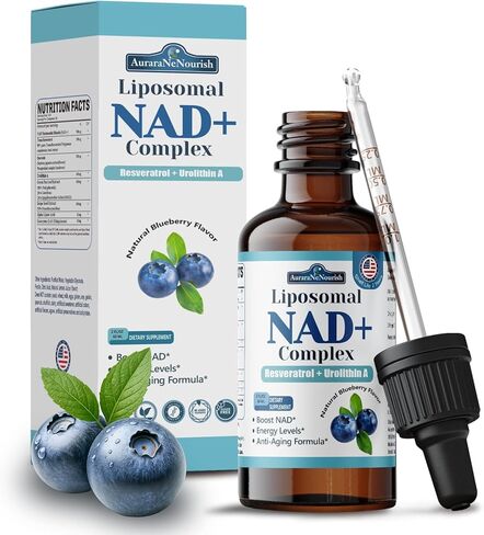 Liposomal NAD+ قطرات سائلة، 8 في 1 NAD⁺ نيكوتيناميد ريبوسيد ريسفيراترول 900 مجم ث. كيرسيتين وأوروليثين أ | مكمل NAD+ سريع الامتصاص مع CoQ10، ALA | الطاقة الخلوية، مكافحة الشيخوخة، الحيوية in Saudi Arabia