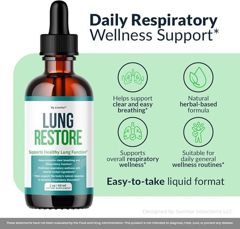 (3 Pack) Lung Restore Drops - Official LungRestore Advanced Liquid Drop Supplement - Maximum Strength, Natural Premium Support Vitamins for Overall Health & Wellness Reviews, 3 Bottles for 3 Months in Kuwait
