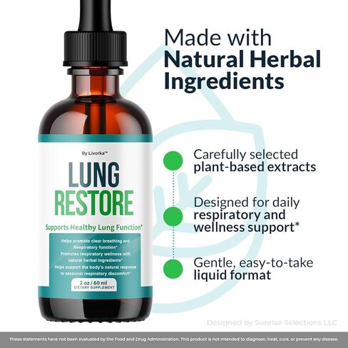 (3 Pack) Lung Restore Drops - Official LungRestore Advanced Liquid Drop Supplement - Maximum Strength, Natural Premium Support Vitamins for Overall Health & Wellness Reviews, 3 Bottles for 3 Months in Kuwait