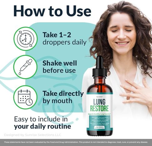 (3 Pack) Lung Restore Drops - Official LungRestore Advanced Liquid Drop Supplement - Maximum Strength, Natural Premium Support Vitamins for Overall Health & Wellness Reviews, 3 Bottles for 3 Months in Kuwait
