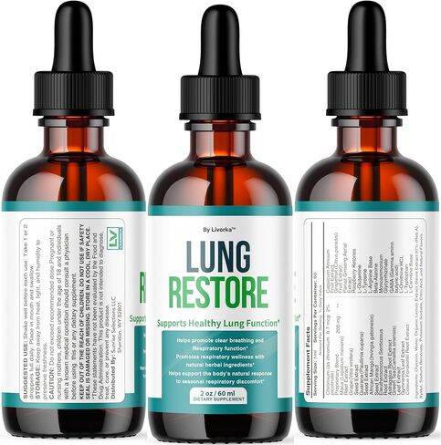 (3 Pack) Lung Restore Drops - Official LungRestore Advanced Liquid Drop Supplement - Maximum Strength, Natural Premium Support Vitamins for Overall Health & Wellness Reviews, 3 Bottles for 3 Months in Kuwait