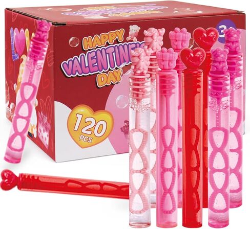 28 Pack Cards for Kids, 4 Different Designs Cute Bubble Wands with Valentines Gift Cards for Boys Girl School Classroom Exchange Prize, Fun Valentines Party Favors Toys in Kuwait
