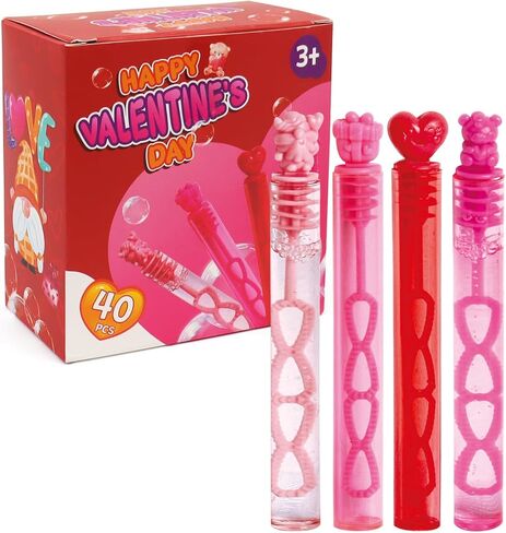 28 Pack Cards for Kids, 4 Different Designs Cute Bubble Wands with Valentines Gift Cards for Boys Girl School Classroom Exchange Prize, Fun Valentines Party Favors Toys in Kuwait