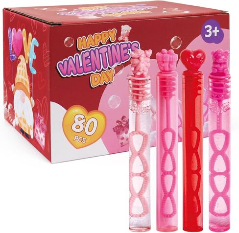 28 Pack Cards for Kids, 4 Different Designs Cute Bubble Wands with Valentines Gift Cards for Boys Girl School Classroom Exchange Prize, Fun Valentines Party Favors Toys in Kuwait