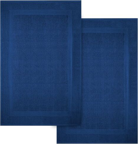 Infinitee Xclusives Premium Cotton Grey Bath Mats –Pack of 2, (34x22 Inches) [Not a Bathroom Rug] Ultra Soft and Super Absorbent Floor Mat, Machine Washable (Shadow Grey, Towel Bath Mats) in Saudi Arabia