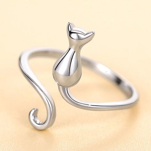 Cute Fashion Copper Cat Adjustable Animal Ring for Women Men Daily Casual Vacation Wear Jewelry Accessory Gifts in Saudi Arabia