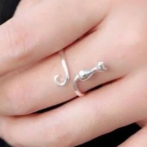 Cute Fashion Copper Cat Adjustable Animal Ring for Women Men Daily Casual Vacation Wear Jewelry Accessory Gifts in Saudi Arabia