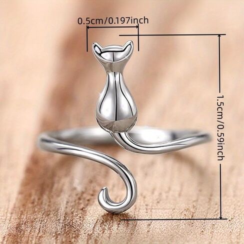 Cute Fashion Copper Cat Adjustable Animal Ring for Women Men Daily Casual Vacation Wear Jewelry Accessory Gifts in Saudi Arabia
