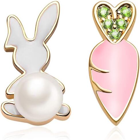 Easter Earrings Rabbit Bunny Carrot Stud Earrings Funny Earring in Saudi Arabia