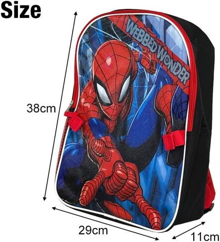 حقيبة ظهر Fast Forward Marvel Spiderman وصندوق غداء قابل للفصل - 15 بوصة - Webbed Wonder - أشرطة قابلة للتعديل in Saudi Arabia