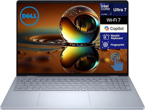 Dell 16 AI Business 2-in-1 LAPTOP 16.0 "شاشة تعمل باللمس wuxga (Intel Ultra 7-256V ، 16GB LPDDR5X ، 1TB M.2 PCIE SSD ، Backlit KB ، Phunsprint ، WiFi 7 ، Webcam ، Win 11 Pro) W/DKZ USB Expander in Kuwait