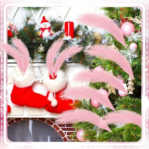 Daifunli 100 Pcs Pink Fluffy Pampas Grass for Home Decor 21.6" Tree Picks Decorations Bulk Artificial Pink Pampas Grass Vase Filler for Home Table Decor Holiday Centerpieces in Saudi Arabia