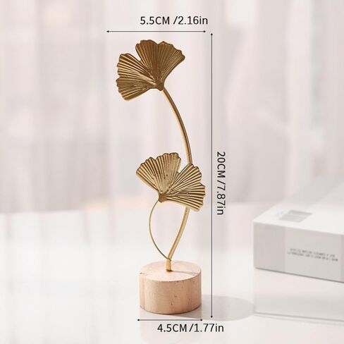 Gold Ginkgo Leaf Statue, Modern Iron Ginkgo Leaf Desktop Sculpture Ornament Creative Home Decor Accents for Tabletop Entryway in Saudi Arabia