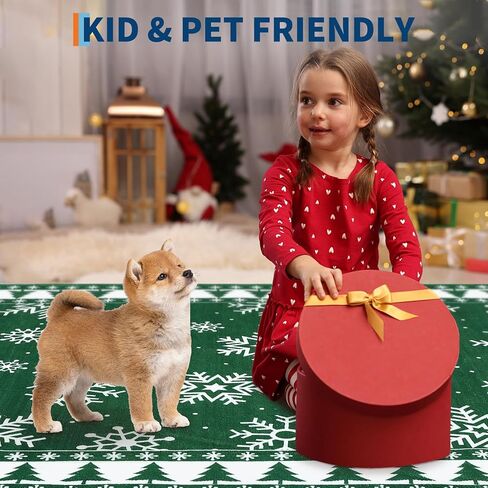 ROYHOME Christmas Area Rug 8x10 Chrtistmas Tree and Snowflakes Machine Washable Rug Holiday Decorative Bordered Floor Cover Non Slip Stain Resistant Carpet Rug for Living Room Bedroom, Green in Saudi Arabia